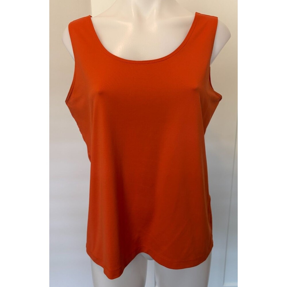CHICOS Womens Knit Tank TOP Sleeveless ORANGE Size 2 (L/12)